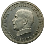 5 Francs pattern of Bazor, Pétain 3rd type, small 5 obverse image
