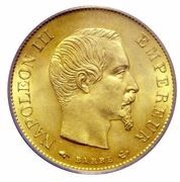 10 Francs - Napoléon III bare head obverse image