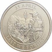 1 Dollar - Elizabeth II 6th Portrait - Lest We Forget - Kokoda Trail 80 Years, Australia, 2022 reverse image