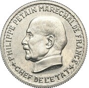 10 francs Pétain Essai aluminium de Bazor and Vézien obverse image