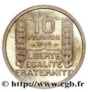 Essai de 10 francs Turin, argent, France, 1948 reverse image