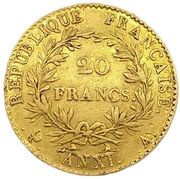 20 Francs - Napoleon I reverse image