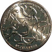 1 Dollar - Elizabeth II 6th Portrait - XXII Commonwealth Games; Excellence, Australia, 2022 reverse image
