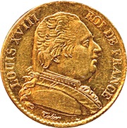 20 Francs - Louis XVIII dressed bust obverse image