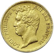 20 Francs - Louis-Philippe Tiolier, edge incused obverse image