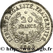 20 Francs pattern of Leclerc reverse image