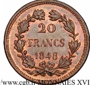 20 Francs essai pié-fort de Alard, France, 1848 reverse image