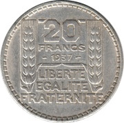 20 Francs, France, 1929-1939 reverse image