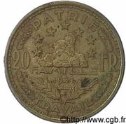 20 Francs - Petain Simon, France, 1941 reverse image