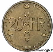 20 Francs Pré-série of Simon, France, 1950 reverse image