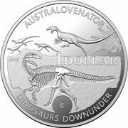 1 Dollar - Elizabeth II 6th portrait - Australian Dinosaurs - Silver Proof, Australia, 2022 reverse image