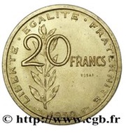 20 Francs pattren og Guzman reverse image