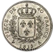 40 Francs pattern by Andrieu reverse image