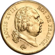 40 Francs - Louis XVIII obverse image