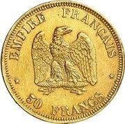 50 Francs - Napoleon III Pattern reverse image