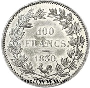100 Francs - Louis Philippe I pattern of Caunois reverse image