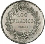 100 Francs - Louis Philippe Pattern, France, 1831 reverse image