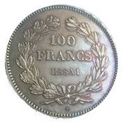 100 Francs - Louis Philippe I pattern of Domard, France, 1831 reverse image