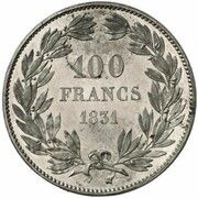 100 Francs - Louis Philippe Pattern, France, 1831 reverse image