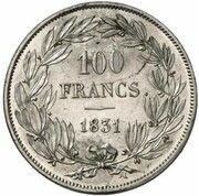 100 Francs - Louis Philippe Pattern, France, 1831 reverse image