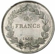 100 Francs - Louis Philippe Pattern, France, 1831 reverse image