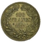 100 Francs - Louis Philippe Pattern, France, 1831 reverse image
