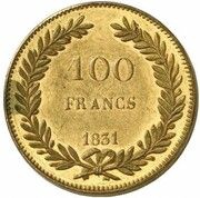 100 Francs - Louis Philippe Pattern, France, 1831 reverse image