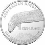 1 Dollar - Elizabeth II 6th Portrait - Australian Dinosaurs; Diamantinasaurus; Silver Proof, Australia, 2022 reverse image