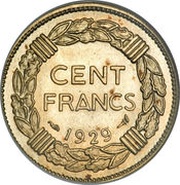 100 Francs Trial of André-Henri Lavrillier, France, 1929 reverse image