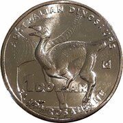 1 Dollar - Elizabeth II 6th Portrait - Australian Dinosaurs; Elaphrosaurus, Australia, 2022 reverse image