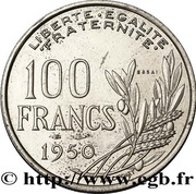 100 Francs Cochet 27mm reverse image