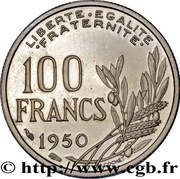 100 Francs Cochet, Pré-série 21mm, France, 1950 reverse image