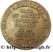 Essai de Tiolier pour la paix franco-russe, France, 1801 reverse image