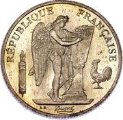Genius of the Republic Trial of alloy, 10 Francs module obverse image
