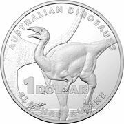 1 Dollar - Elizabeth II 6th Portrait - Australian Dinosaurs; Elaphrosaurus; Silver Proof, Australia, 2022 reverse image