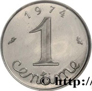 1 Centime Épi, piédfort en acier reverse image