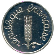 1 Centime 5th republic, silver pattern obverse image