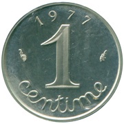 1 Centime 5th republic, silver pattern, France, 1962-1992 reverse image