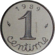 1 centime Épi Piéfort en platine reverse image