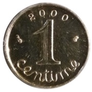 1 Centime 5th republic, Gold, France, 2000-2001 reverse image