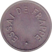 2 Centimes Essai de frappe en aluminium, France, 1959 reverse image