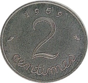 2 centimes Epi Epreuve en acier, grand module reverse image