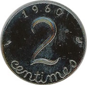 2 Centimes Epi Pré-série double revers en acier obverse image