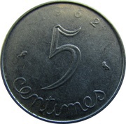 5 Centimes 5th republic reverse image
