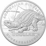 1 Dollar - Elizabeth II 6th Portrait - Australian Dinosaurs; Kunbarrasaurus; Silver Proof, Australia, 2022 reverse image