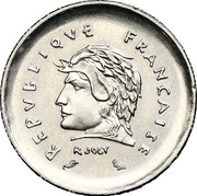 5 Centimes Projet en acier inoxydable de Joly, 1er projet, petit module obverse image