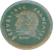 5 centimes Projet en acier inoxydable de Joly, 1er projet, grand module obverse image