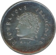 5 centimes Projet hybride en acier inoxydable de Joly, grand module obverse image