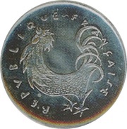 5 centimes Projet hybride en acier inoxydable de Joly, grand module reverse image