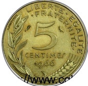 5 Centimes Marianne Piéfort Bronze-Aluminium reverse image